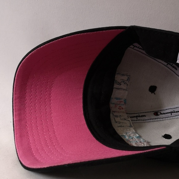 Women's Champion Baseball Hat, Adjustable Strap, Embroidery Logo Pink Underside - Picture 6 of 6